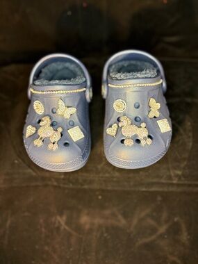 CROCS Navy Blue Kids' Clog with Sparkling Charms
